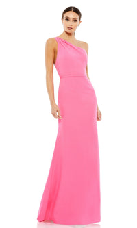 One-Shoulder Strappy-Back Long Formal Dress 26266