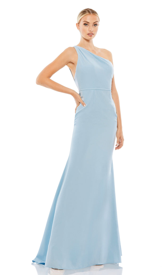 One-Shoulder Strappy-Back Long Formal Dress 26266