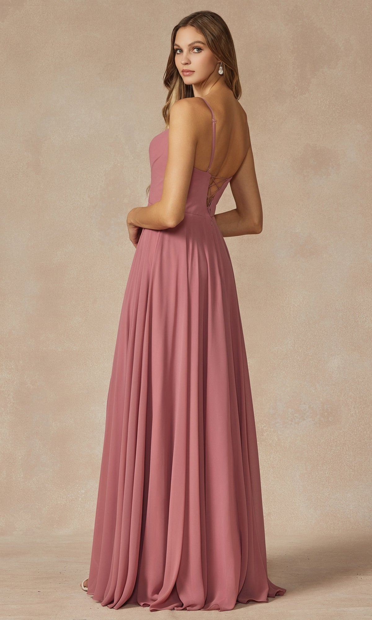 slim fit dress slacks Lace-Up Simple Long A-Line Formal Dress