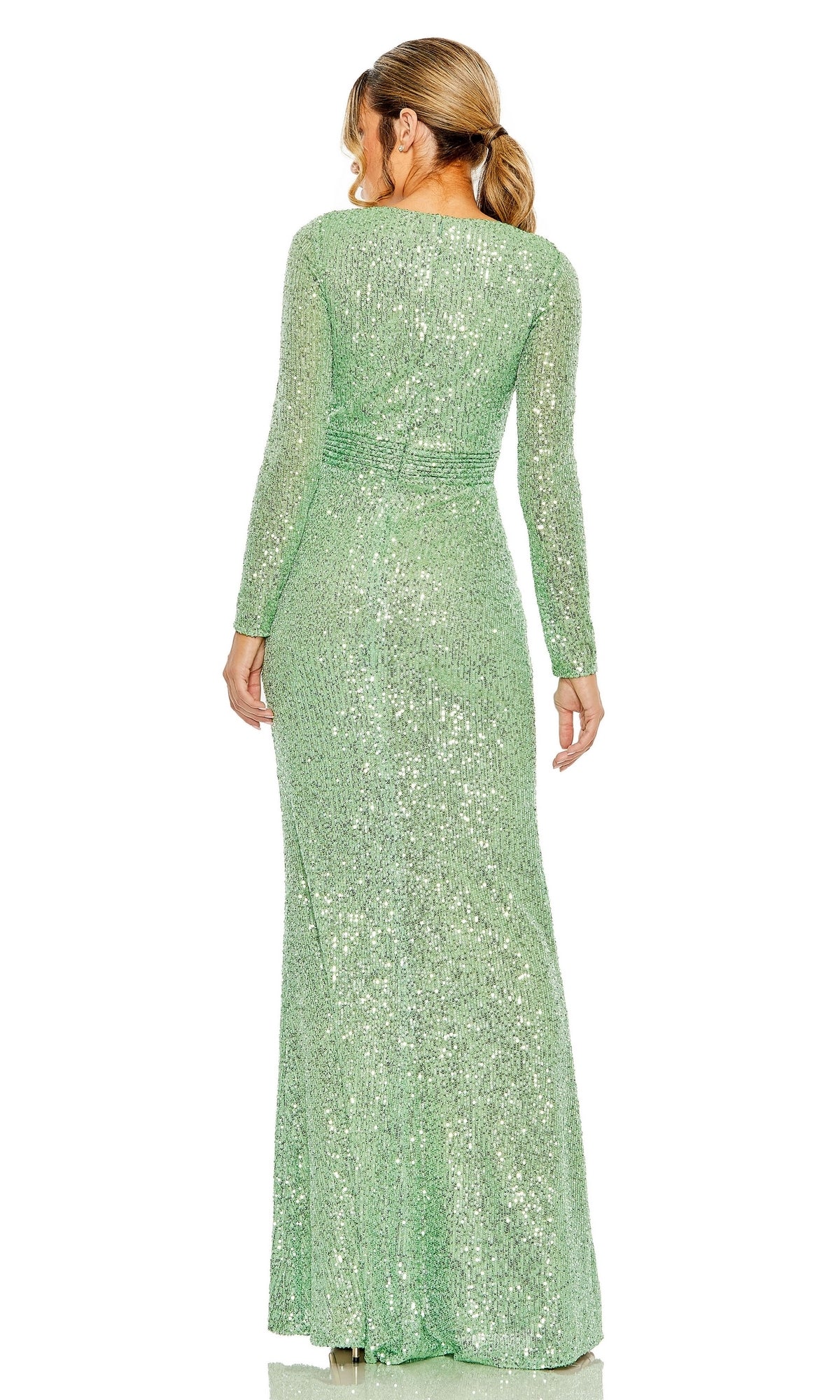 Long Sequin Formal Dress with Long Sleeves PromGirl Long Sequin Formal Dress with Long Sleeves PromGirl