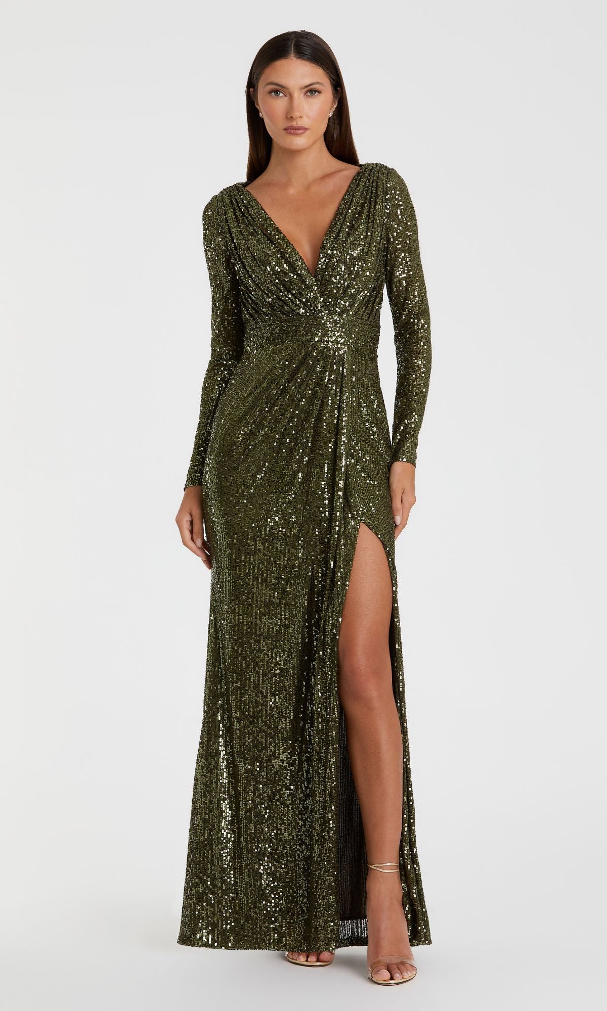 Long Sequin Formal Dress with Long Sleeves– PromGirl
