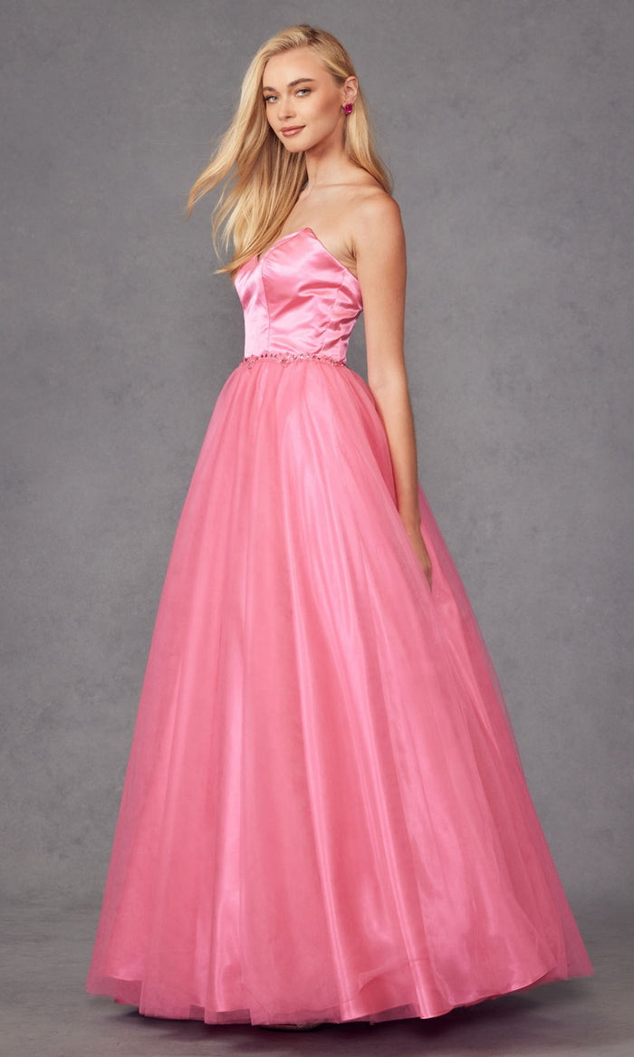 Strapless Sweetheart Long Prom Ball Gown 265