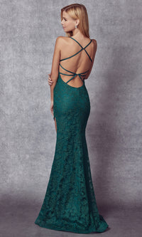 Dramatic Slit Long Embellished Prom Dress 266