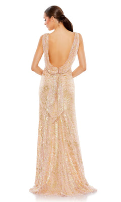 open lace back dress Mac Duggal Women's Sleeveless High Neck Sequin Gown - Pink - Size 10