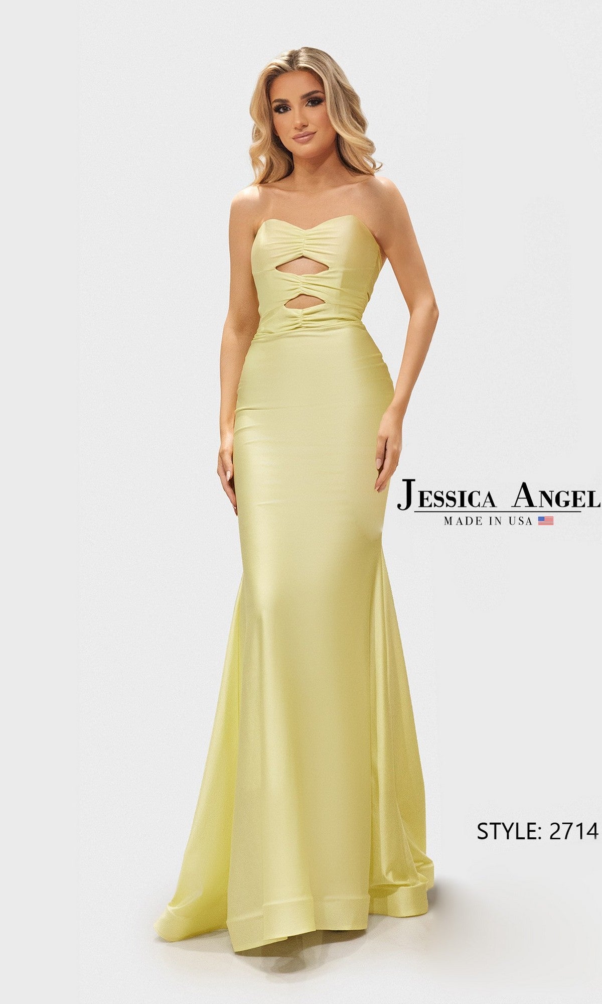 Back-Tie Strapless Long Prom Dress with Cut Out– PromGirl