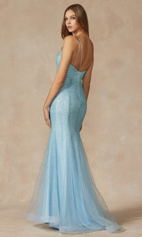 Princess-Cut Long Glitter Mermaid Prom Dress 271