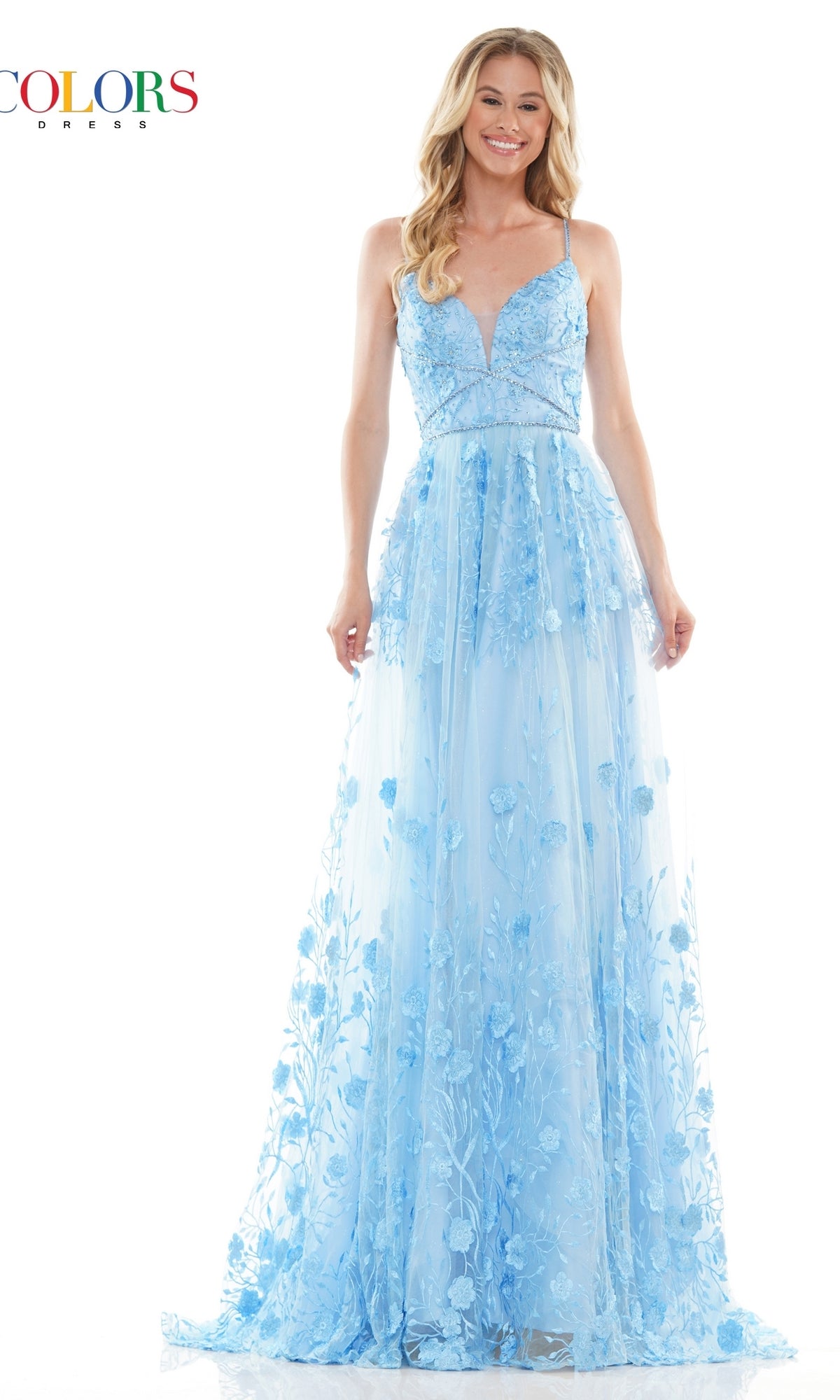 Long Embroidered-Tulle A-Line Prom Dress 2726