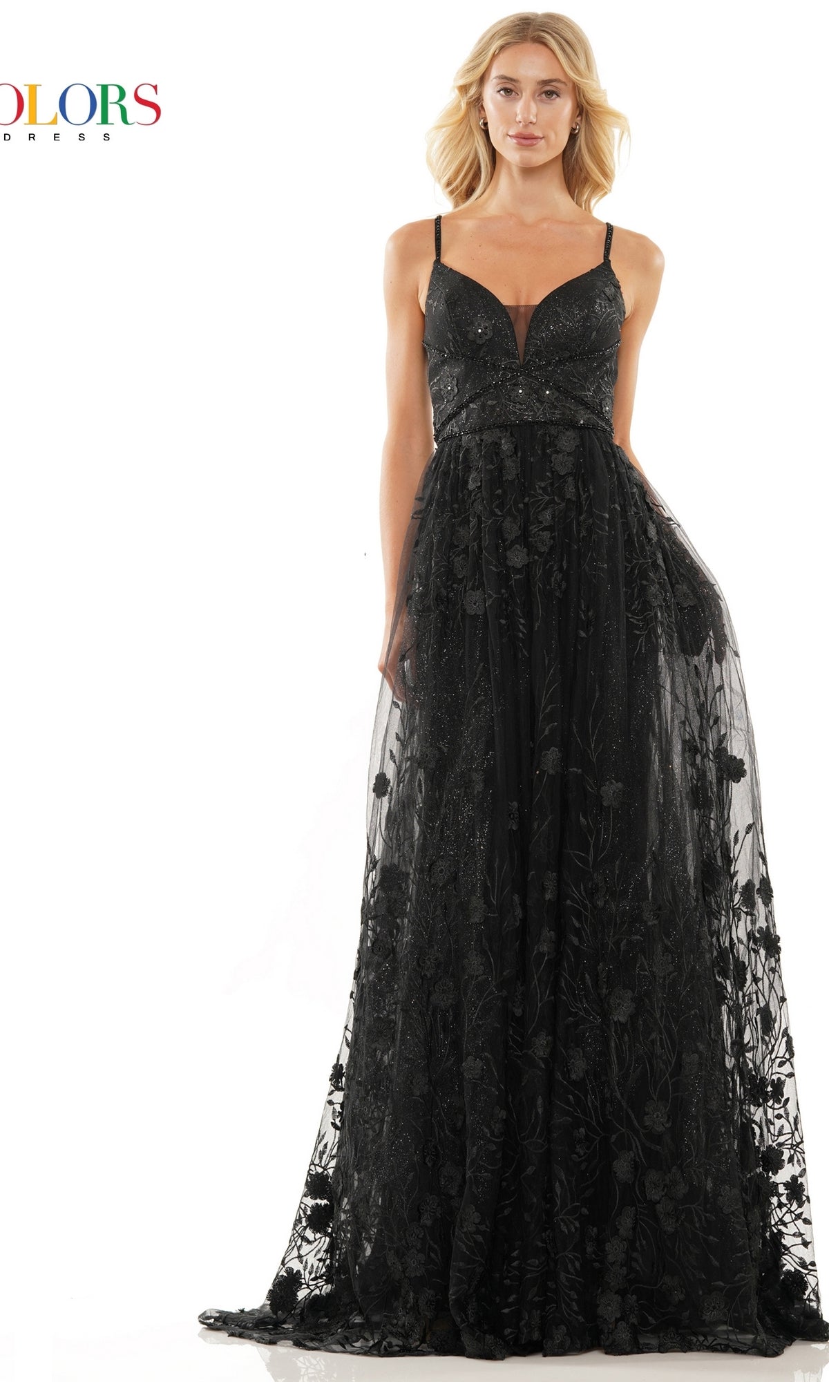 Long Embroidered-Tulle A-Line Prom Dress 2726