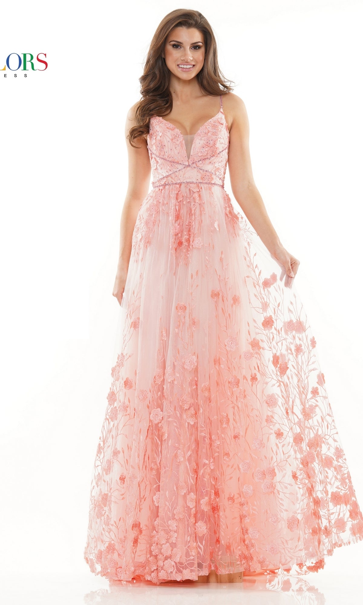 Long Embroidered-Tulle A-Line Prom Dress 2726