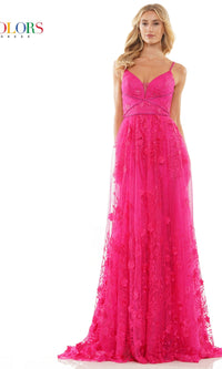 Long Embroidered-Tulle A-Line Prom Dress 2726