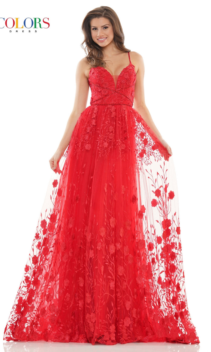 Long Embroidered-Tulle A-Line Prom Dress 2726