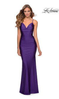 La Femme Cowl-Neck Long Prom Dress 27501