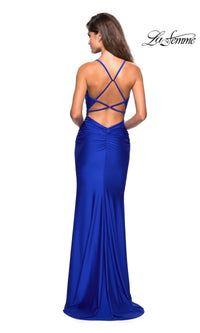 La Femme Cowl-Neck Long Prom Dress 27501