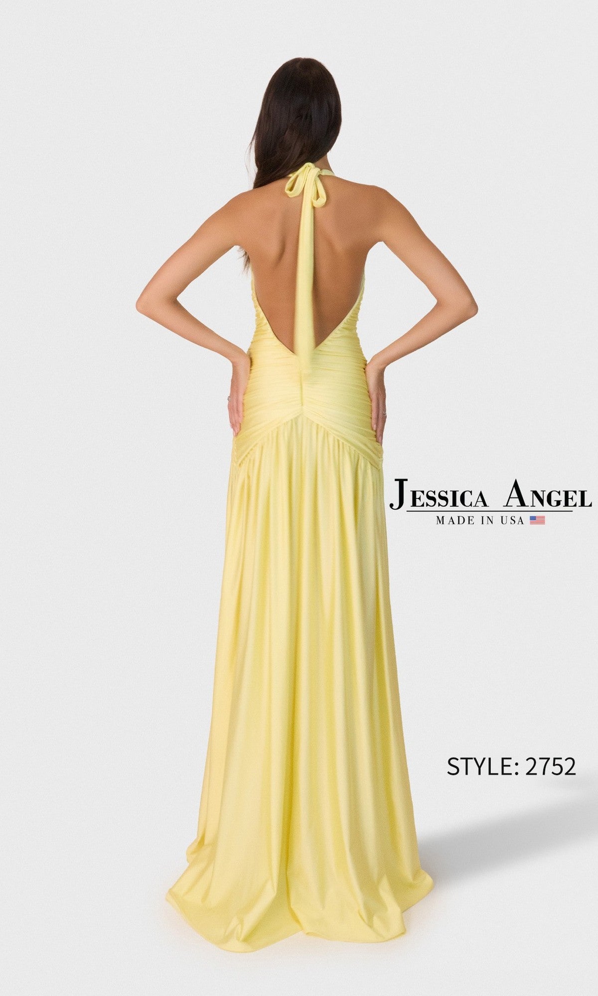 Long Prom Dress: Jessica Angel 2752 Pale Yellow / 2XSmall