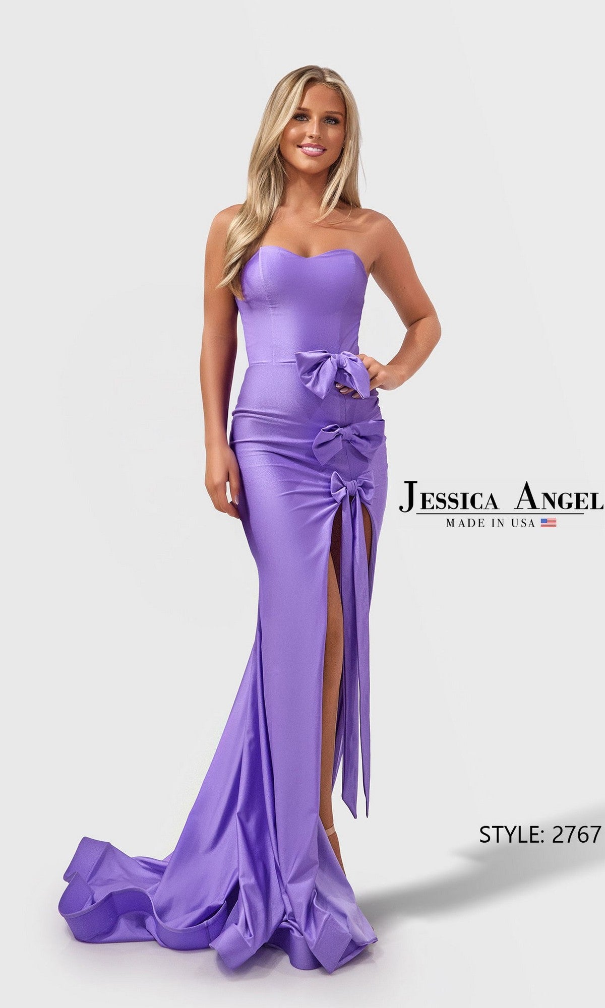 Strappy Open-Back Strapless Long Prom Dress with Bows– PromGirl