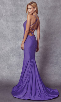 Stone-Embellished Long Formal Prom Dress 276