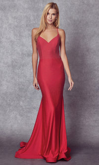 Stone-Embellished Long Formal Prom Dress 276