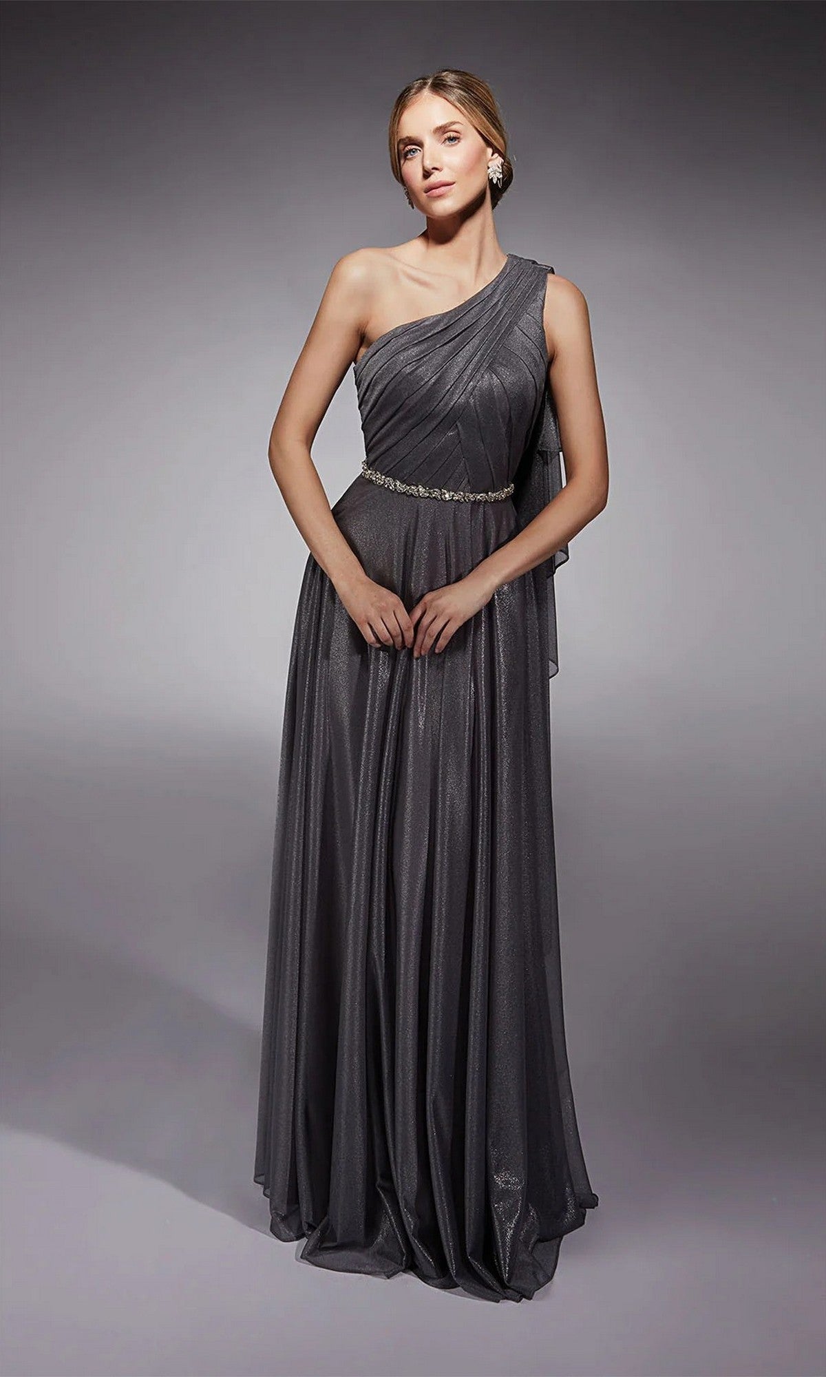 gunmetal formal dress Long Dress: Alyce 27719 / 4 the skirt fashions a Size:XXS (32) Chris Brown outfits.🚶🏾📸 attribute:occasion:Holiday Party