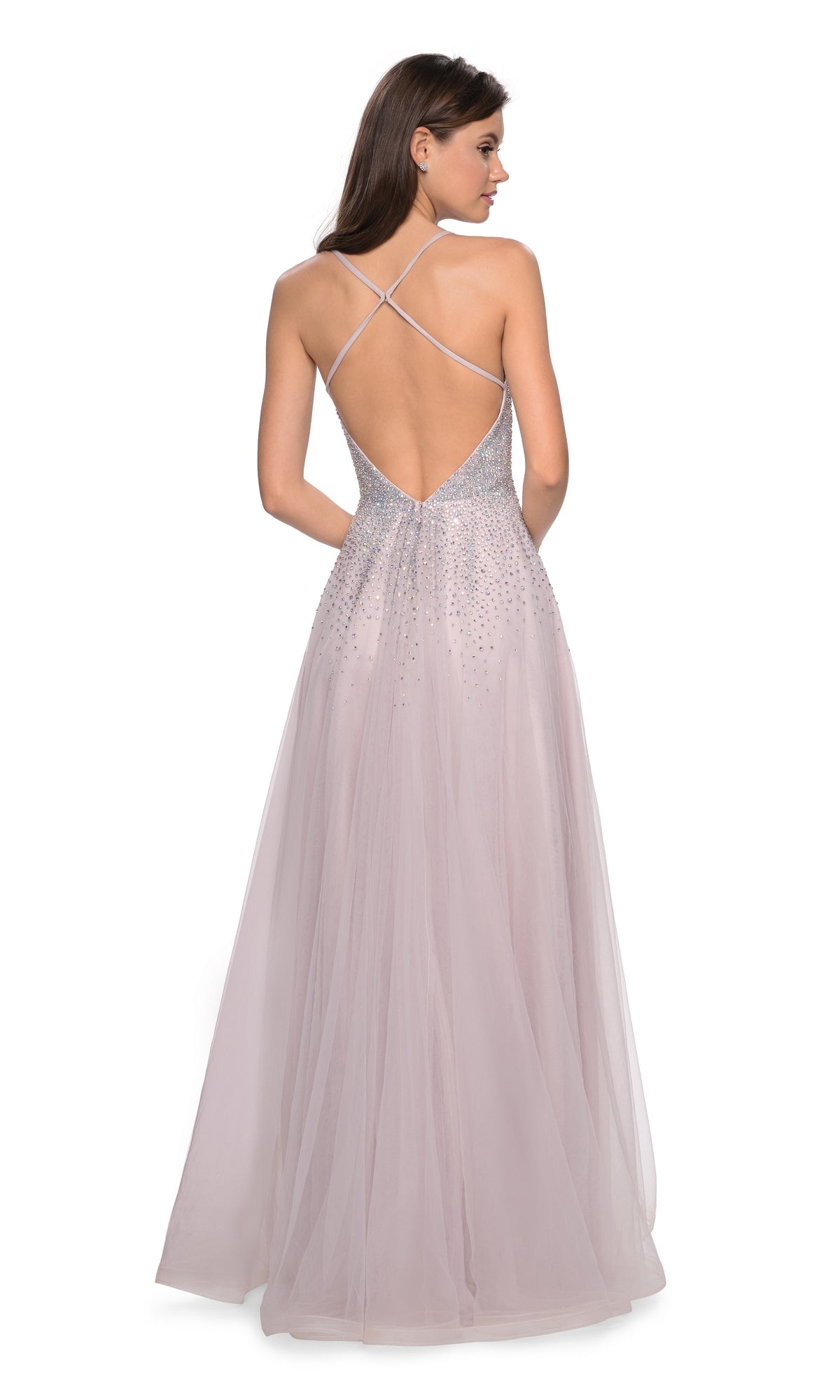 Sparkly Pastel Tulle Prom Dress: La Femme 27750