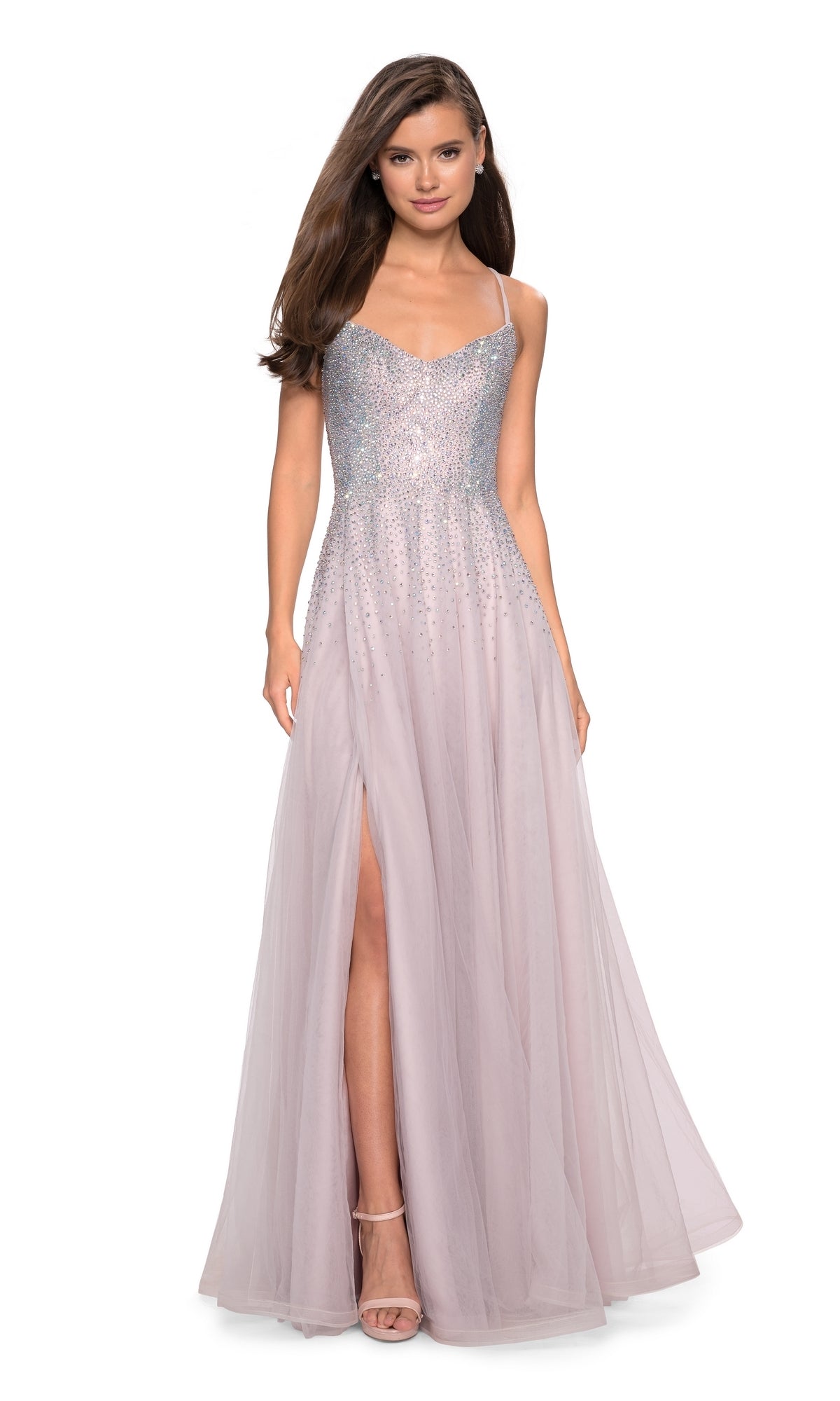 Sparkly Pastel Tulle Prom Dress: La Femme 27750