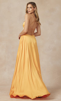 Strappy-Back Simple Long A-Line Prom Dress 278