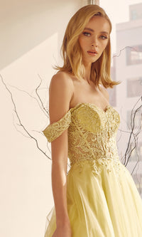 Lace-Up Off-Shoulder Long A-Line Prom Dress 280