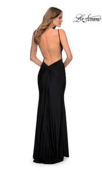 La Femme Backless Long V-Neck Prom Dress 28287