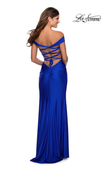 La Femme Strappy-Back Tight Long Prom Dress 28506