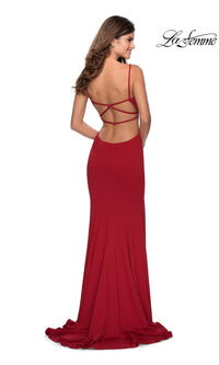 La Femme Strappy Open-Back Long Formal Dress 28567