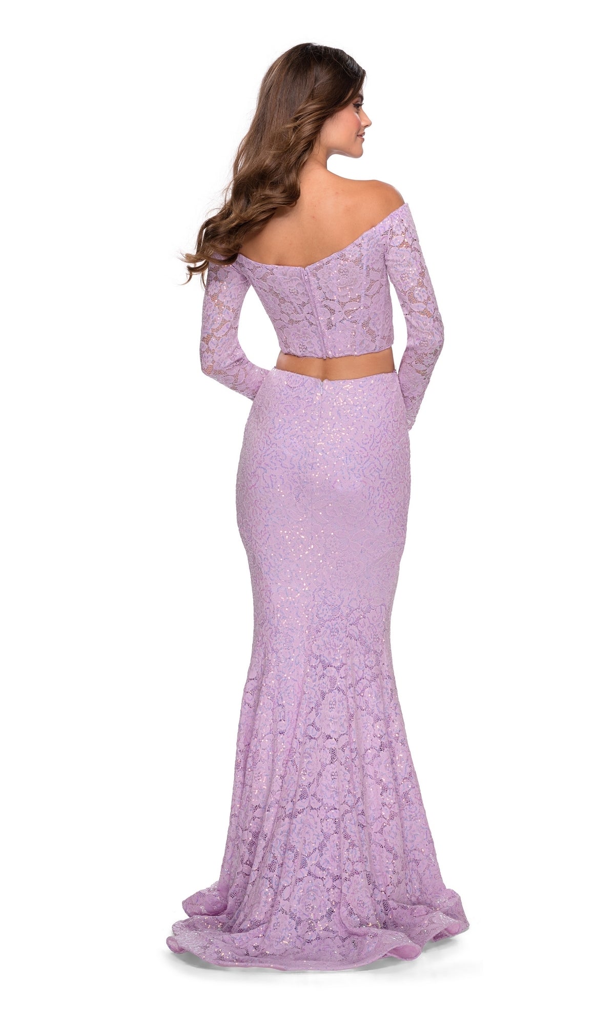 La Femme Two-Piece Sequin Lace Prom Dress 28666