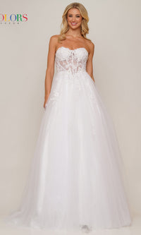 Strapless Sweetheart Long Prom Ball Gown 2898