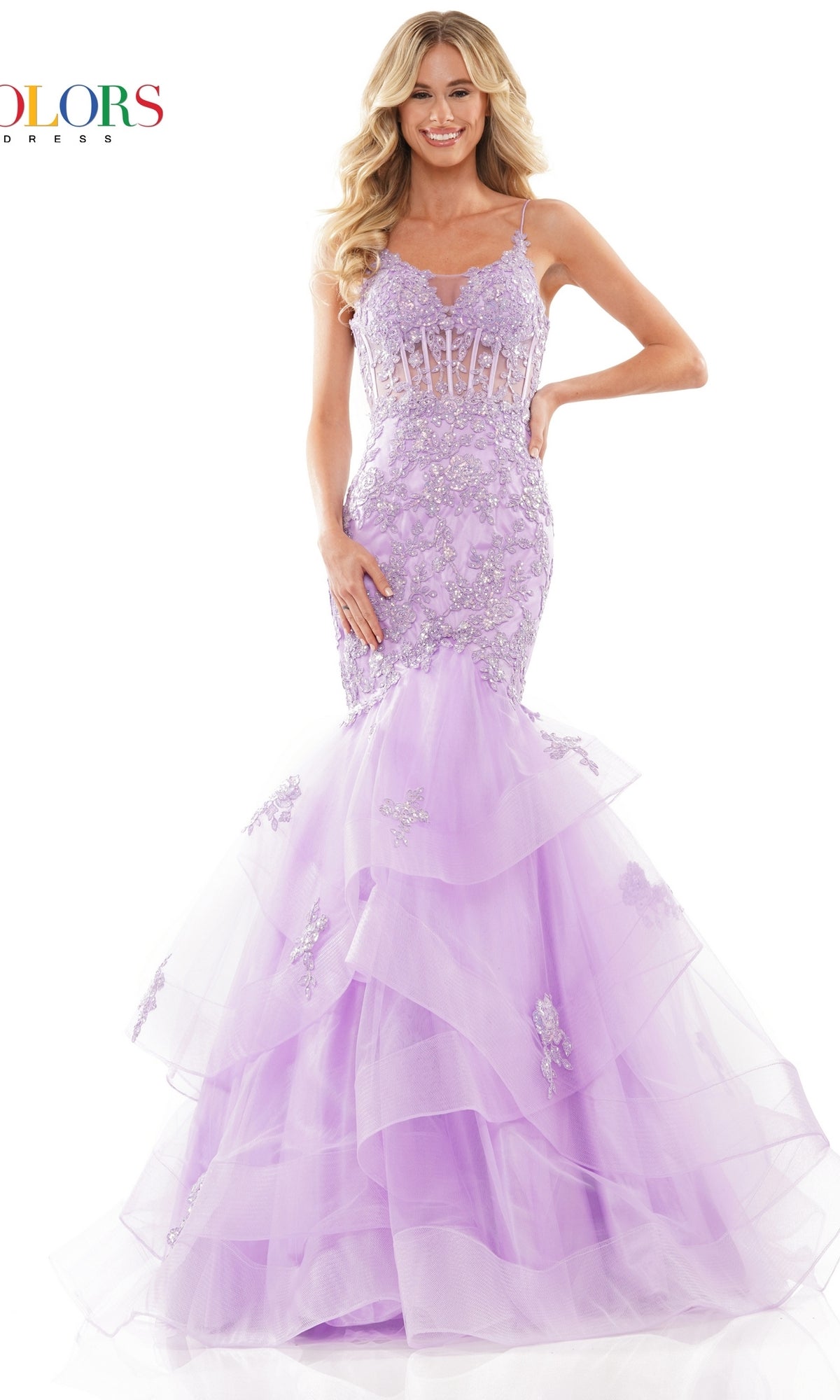 Sheer-Bodice Sexy Long Mermaid Prom Dress 2899