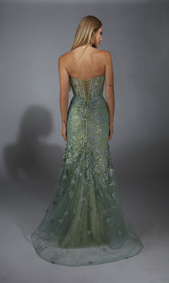 Aerie Couture 289 Green Glitter Prom Dress Rosemary / 18
