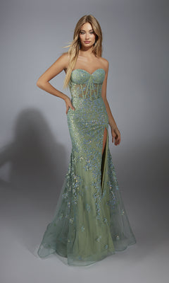 Aerie Couture 289 Green Glitter Prom Dress Rosemary / 18 Aerie Couture 289 Green Glitter Prom Dress Rosemary / 18