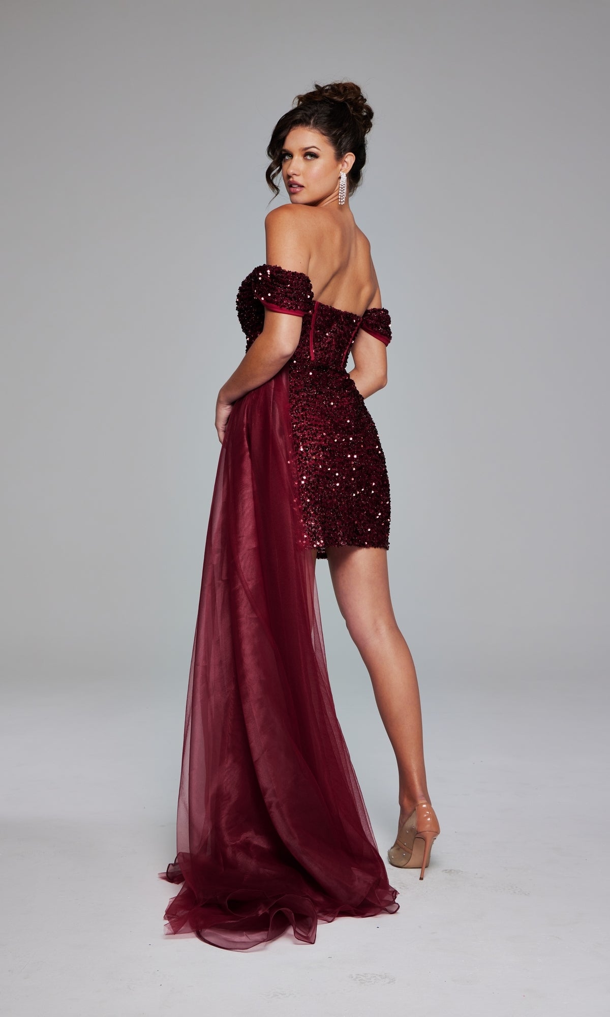 long burgundy hoco dresses Homecoming Dresses Burgundy Velvet Prom Dress Jessica Angel 833 Prom Long Velvet Fitted Formal Dress Burgundy