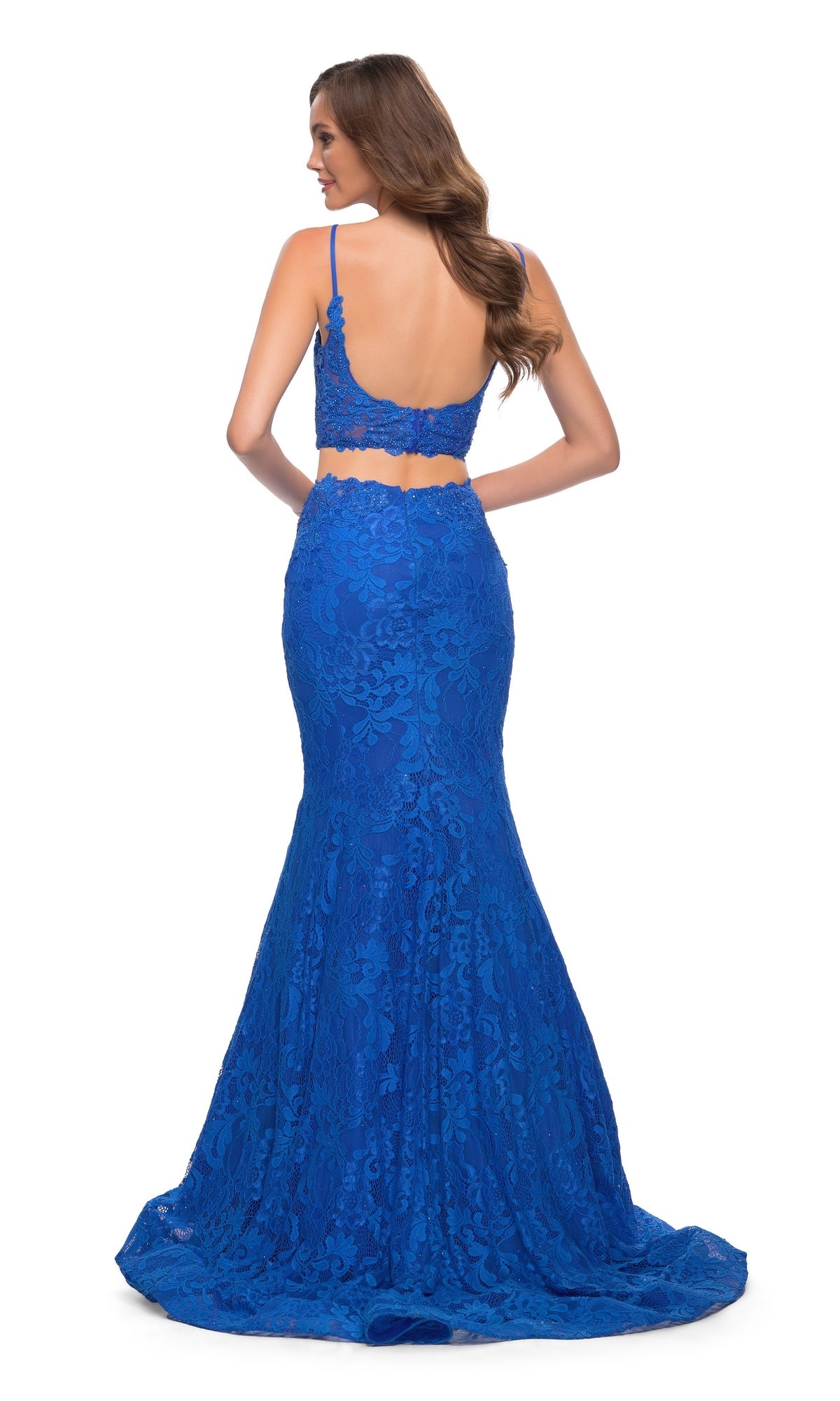 Two-Piece Lace Mermaid Prom Dress: La Femme 29970