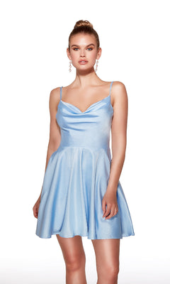 slim fit dress slacks Alyce 30051 Short Homecoming Dress Light Periwinkle / 2