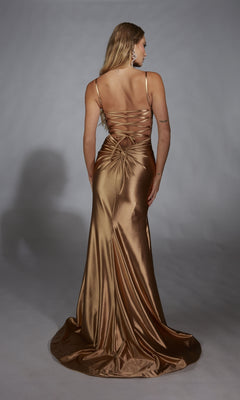 Long Prom Dress: Aerie Couture 306 Gold / 000