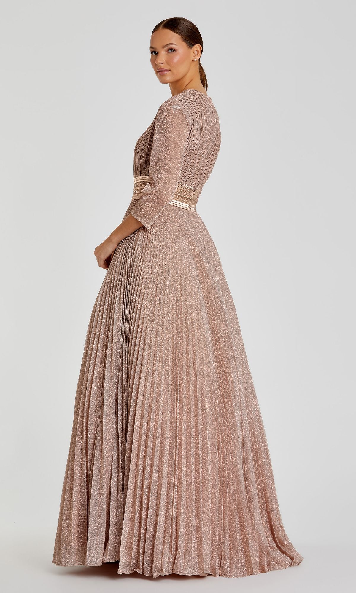 Long A-Line Formal Dress with Three-Quarter Sleeves PromGirl Long A-Line Formal Dress with Three-Quarter Sleeves PromGirl