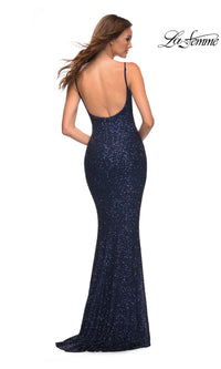 Open-Back La Femme Long Sequin Prom Dress 30707