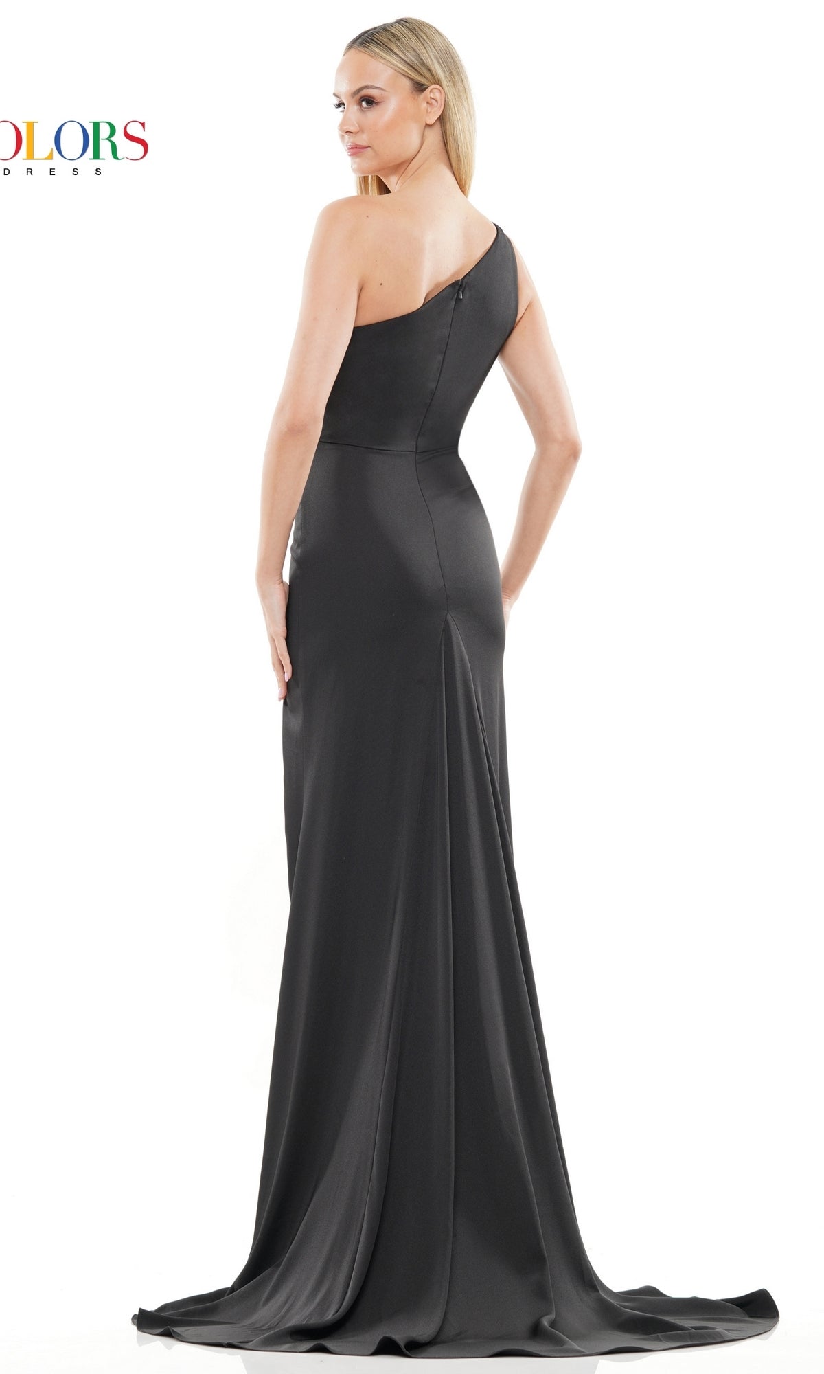 One-Shoulder Stretch Faille Long Prom Dress 3090