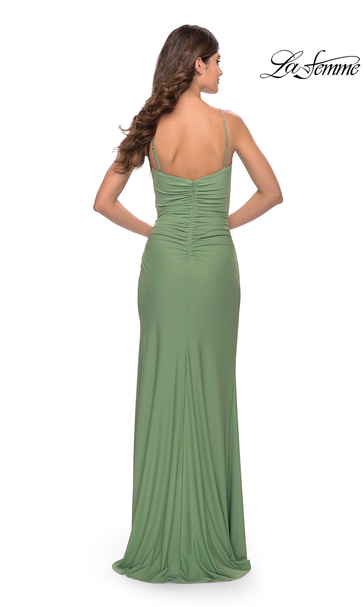 La Femme Wrap-Style Long Prom Dress 31107