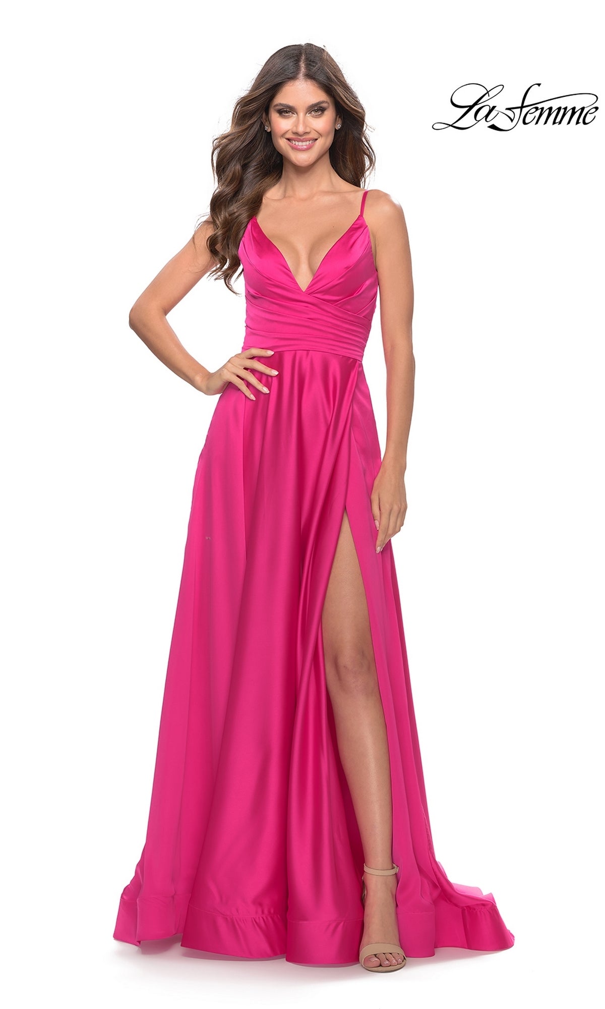 La Femme Bright Long A-Line Prom Dress 31121
