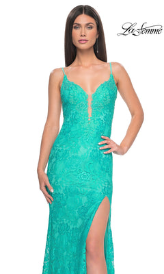 Floral-Lace Long Prom Dress with Open Back. Sage / 0 Floral-Lace Long Prom Dress with Open Back. Sage / 0