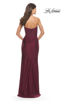 La Femme Beaded-Lace-Bodice Long Prom Dress 31182