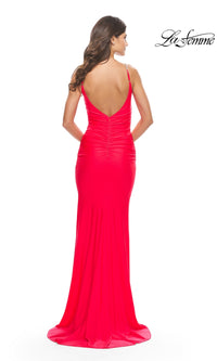 La Femme Ruched Fitted Designer Prom Dress 31222