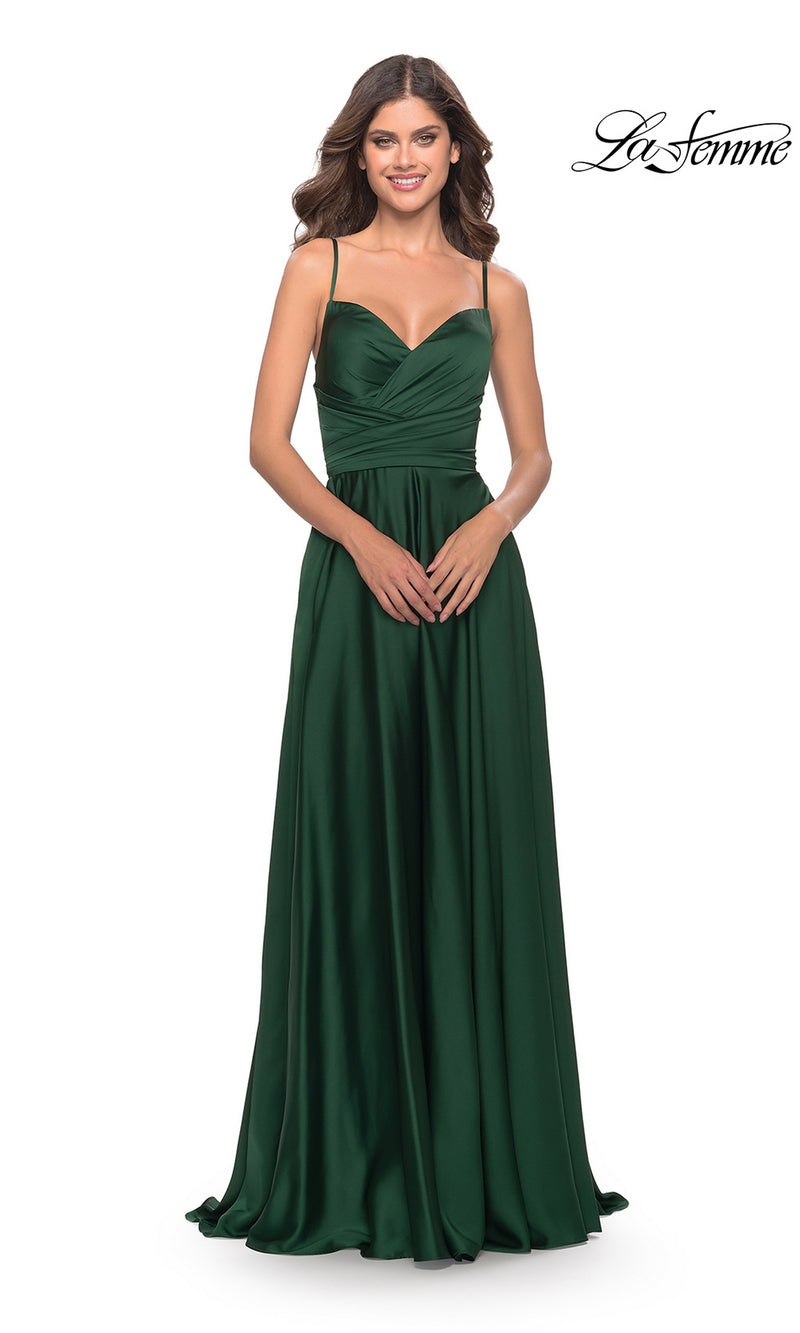 La Femme Prom Dress with Ruched Bodice - PromGirl