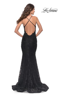 La Femme Beaded-Lace Long Prom Dress 31265