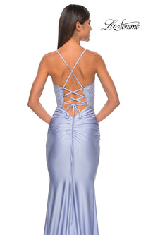 La Femme Sheer-Corset Tight Long Prom Dress 31272