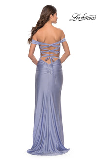 La Femme Off-Shoulder Long Beaded Prom Dress 31276